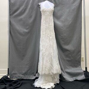 Ines Di Santo spaghetti strap lace sheath wedding gown